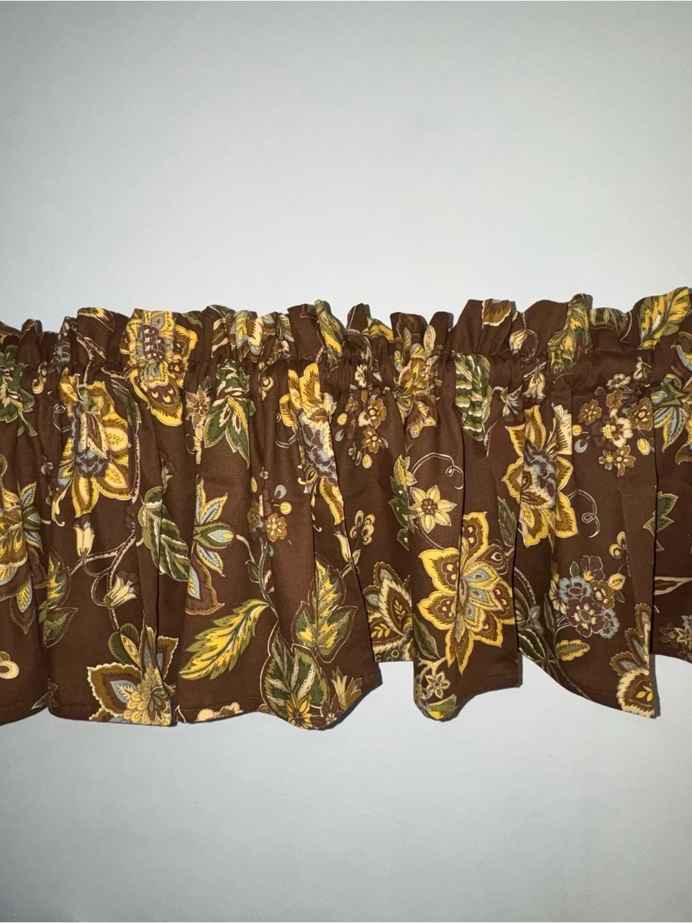 New Set Of 2 Brown Floral Valance